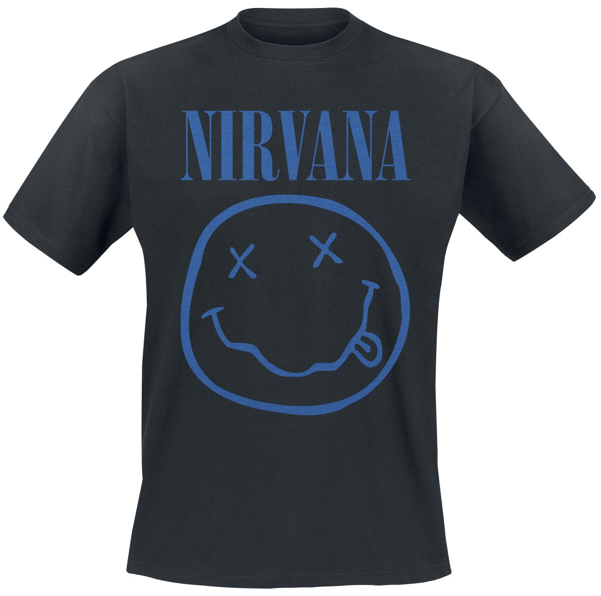 Nirvana Blue Smiley T-Shirt schwarz in S von Nirvana