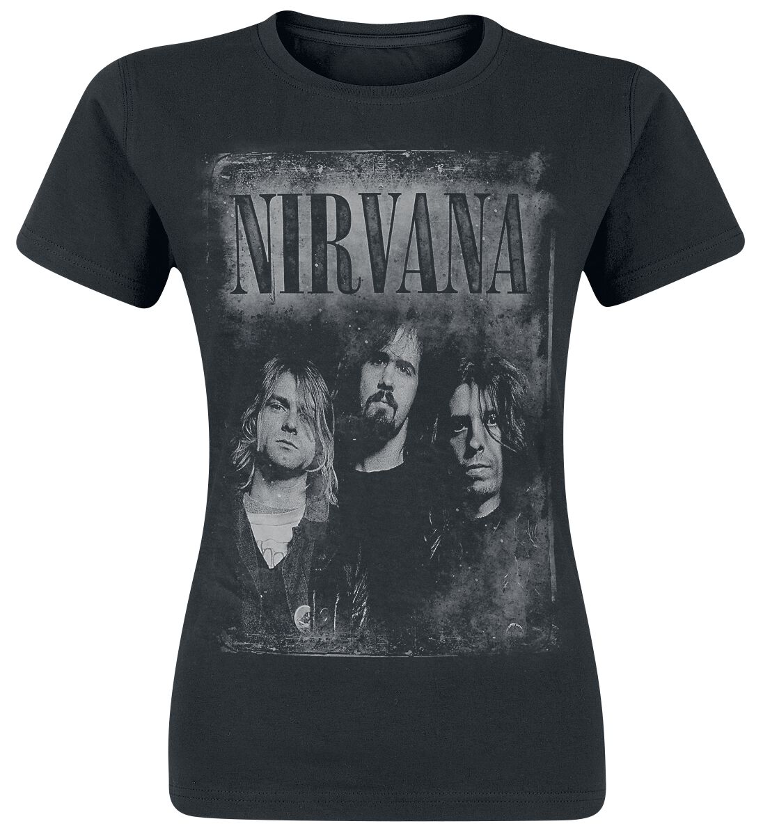 Nirvana Faded Faces T-Shirt schwarz in S von Nirvana