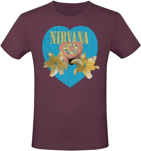 Nirvana Flower Heart Männer T-Shirt rot XXL 100% Baumwolle Band-Merch, Bands, Nachhaltigkeit von Nirvana