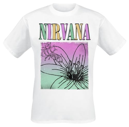 Nirvana Flower Square Männer T-Shirt weiß M 100% Baumwolle Band-Merch, Bands, Nachhaltigkeit von Nirvana