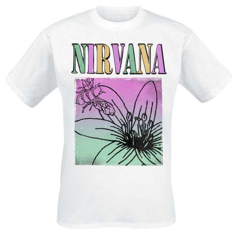 Nirvana Flower Square T-Shirt weiß in XL von Nirvana