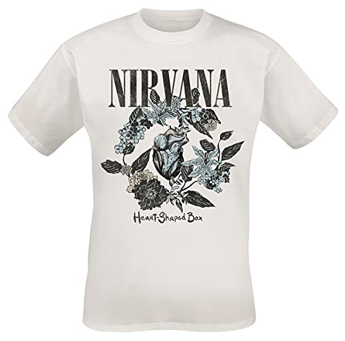 Nirvana Heart Shape Box Männer T-Shirt weiß 3XL 100% Baumwolle Band-Merch, Bands von Nirvana