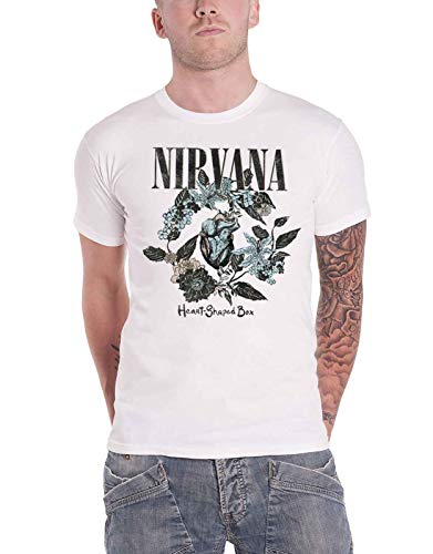 Nirvana T Shirt Heart Shaped Box Band Logo Nue offiziell Herren Weiß L von Plastic Head