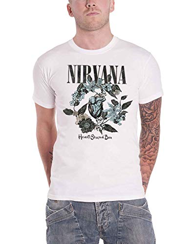 Nirvana Heart Shape Box Männer T-Shirt weiß L 100% Baumwolle Band-Merch, Bands von Plastic Head