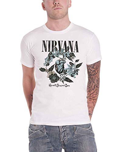 Nirvana Heart Shape Box Männer T-Shirt weiß S 100% Baumwolle Band-Merch, Bands von Plastic Head