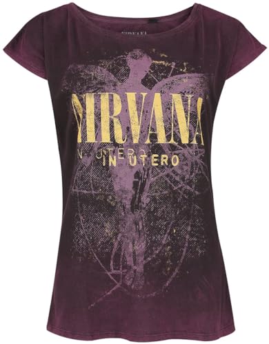 Nirvana In Utero Dye Frauen T-Shirt weinrot M 100% Baumwolle Band-Merch, Bands von Nirvana