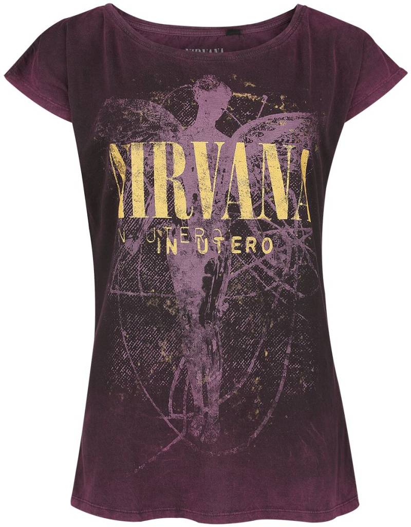 Nirvana In Utero Dye T-Shirt weinrot in S von Nirvana