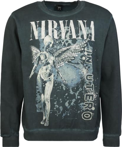 Nirvana In Utero Männer Sweatshirt dunkelgrün XL 100% Baumwolle Band-Merch, Bands von Nirvana