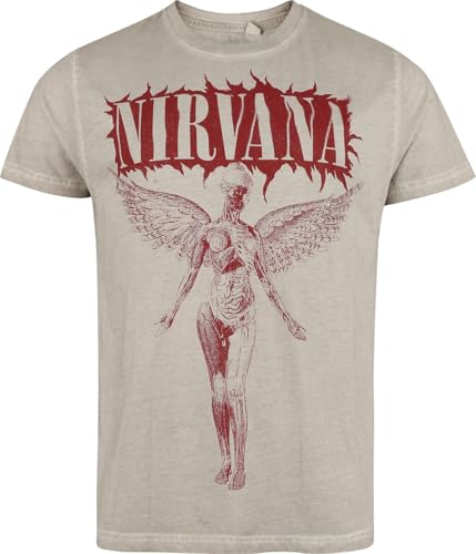 Nirvana In Utero Männer T-Shirt grau XL 100% Baumwolle Band-Merch, Bands von Nirvana