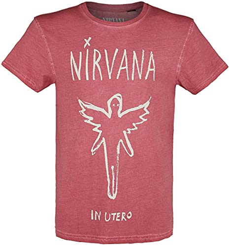 Nirvana In Utero Männer T-Shirt rot 3XL 100% Baumwolle Band-Merch, Bands von Nirvana