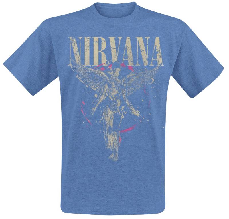 Nirvana In Utero T-Shirt blau meliert in XXL von Nirvana