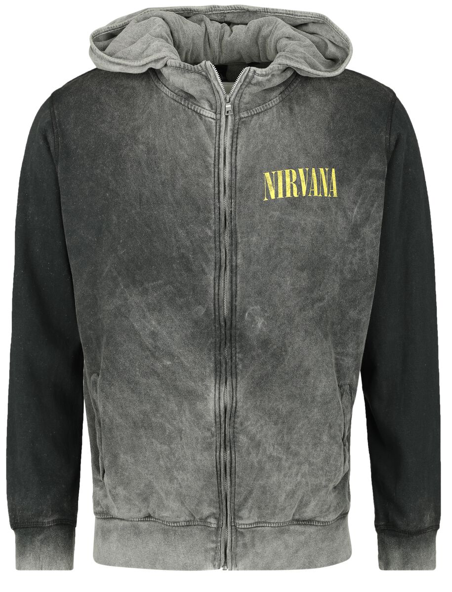 Nirvana Kapuzenjacke - Smiley - S bis XL - für Männer - Größe S - grau/schwarz  - EMP exklusives Merchandise! von Nirvana