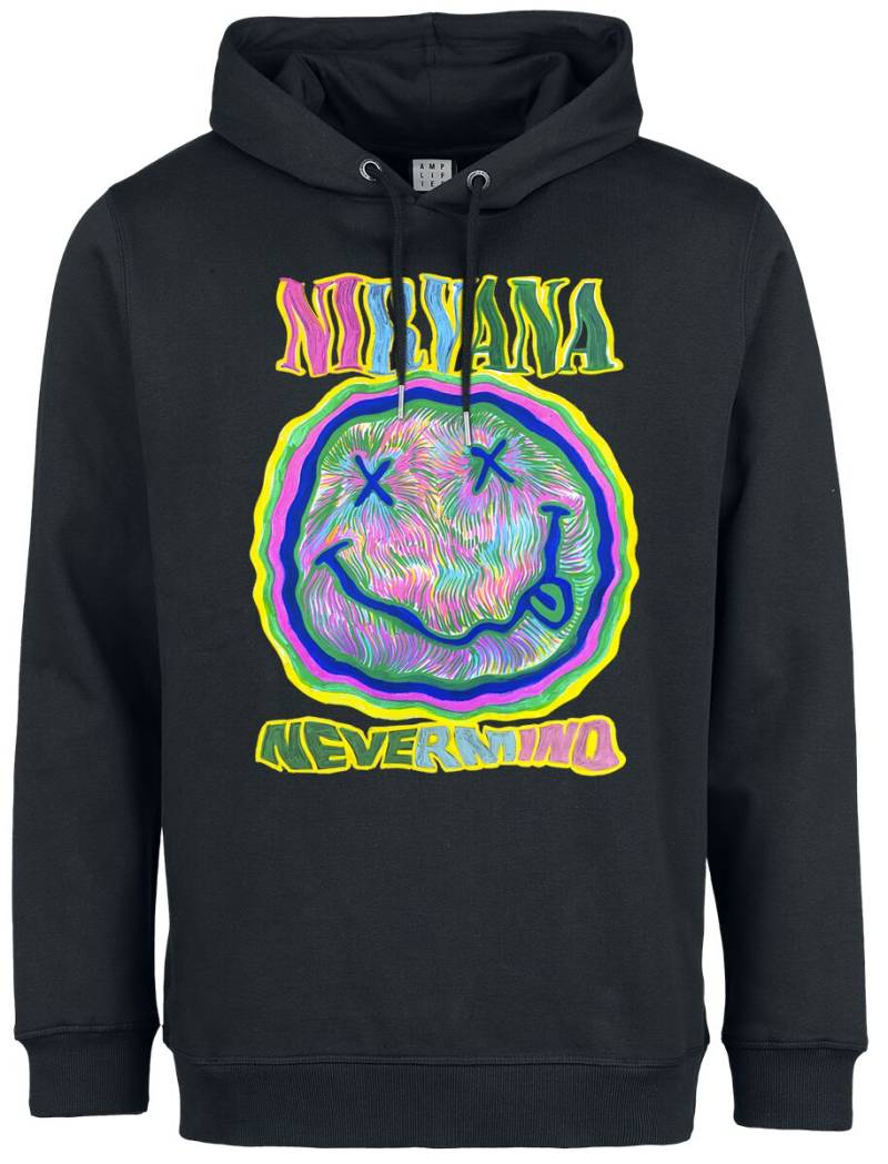 Nirvana Kapuzenpullover - Amplified Collection - Scribble Nevermind - S bis 3XL - für Männer - Größe L - schwarz  - Lizenziertes Merchandise! von Nirvana