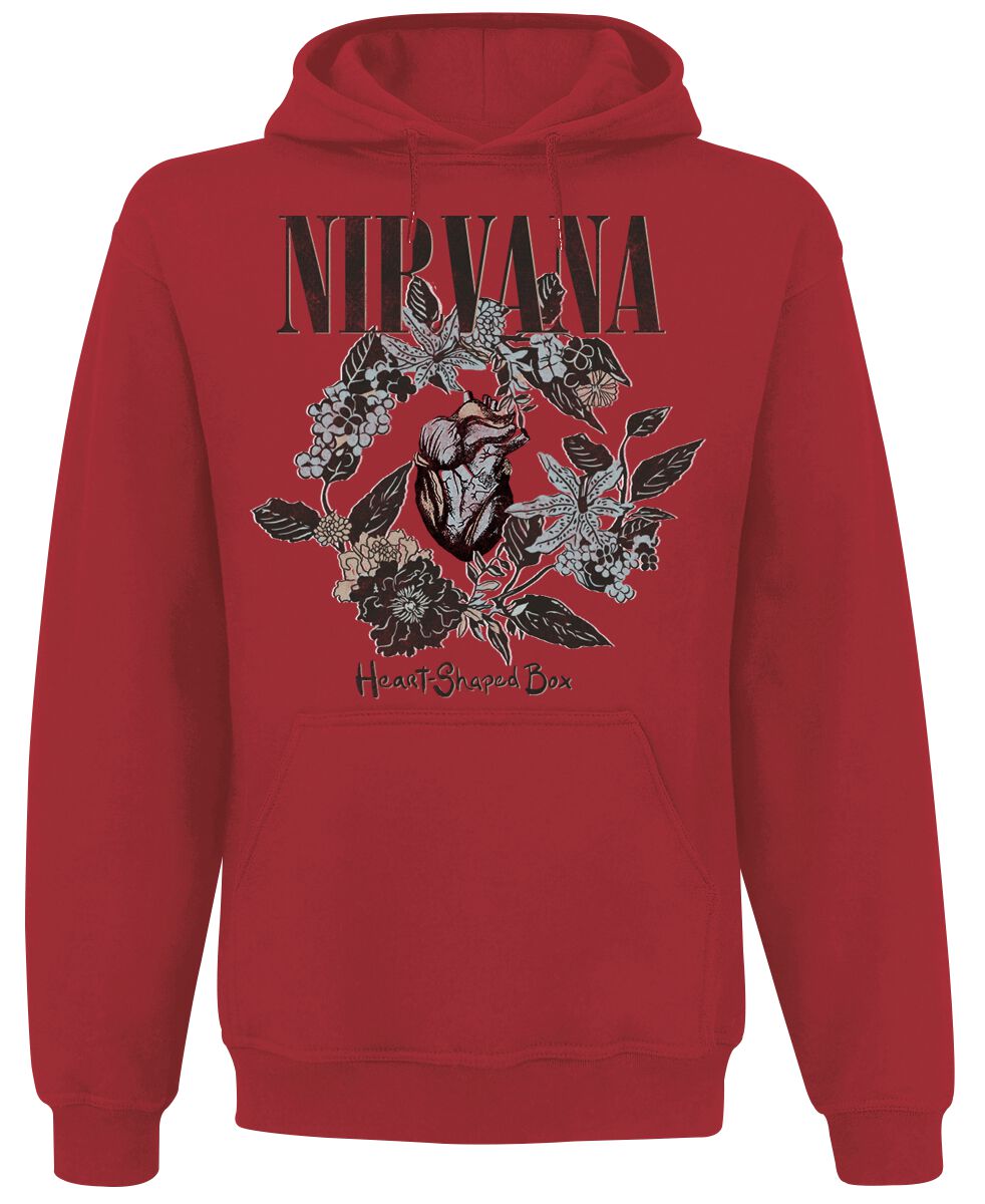 Nirvana Kapuzenpullover - Heart Shaped Box - S bis XXL - für Männer - Größe S - rot  - Lizenziertes Merchandise! von Nirvana