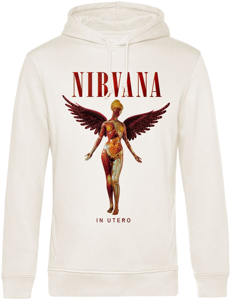 Nirvana Kapuzenpullover - In Utero - XL bis XXL - für Männer - Größe XL - beige  - Lizenziertes Merchandise! von Nirvana