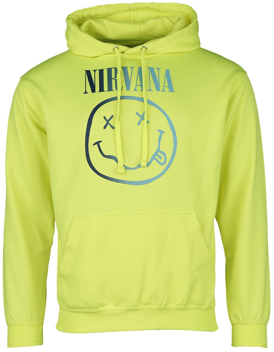 Nirvana Kapuzenpullover - Rainbow Logo - S bis XL - für Männer - Größe S - gelb  - Lizenziertes Merchandise! von Nirvana