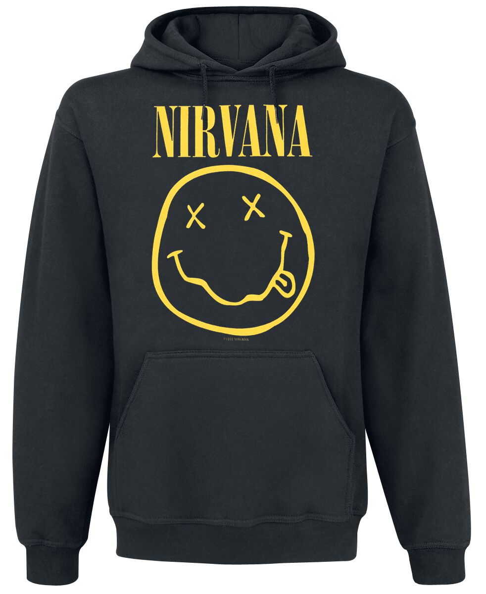 Nirvana Kapuzenpullover - Smiley - S bis XXL - für Männer - Größe L - schwarz  - Lizenziertes Merchandise! von Nirvana