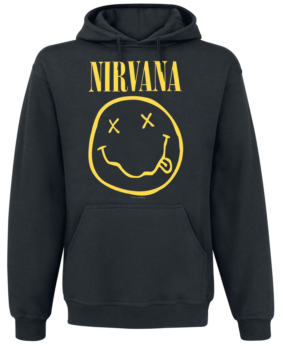 Nirvana Kapuzenpullover - Smiley - S bis XXL - für Männer - Größe XL - schwarz  - Lizenziertes Merchandise! von Nirvana