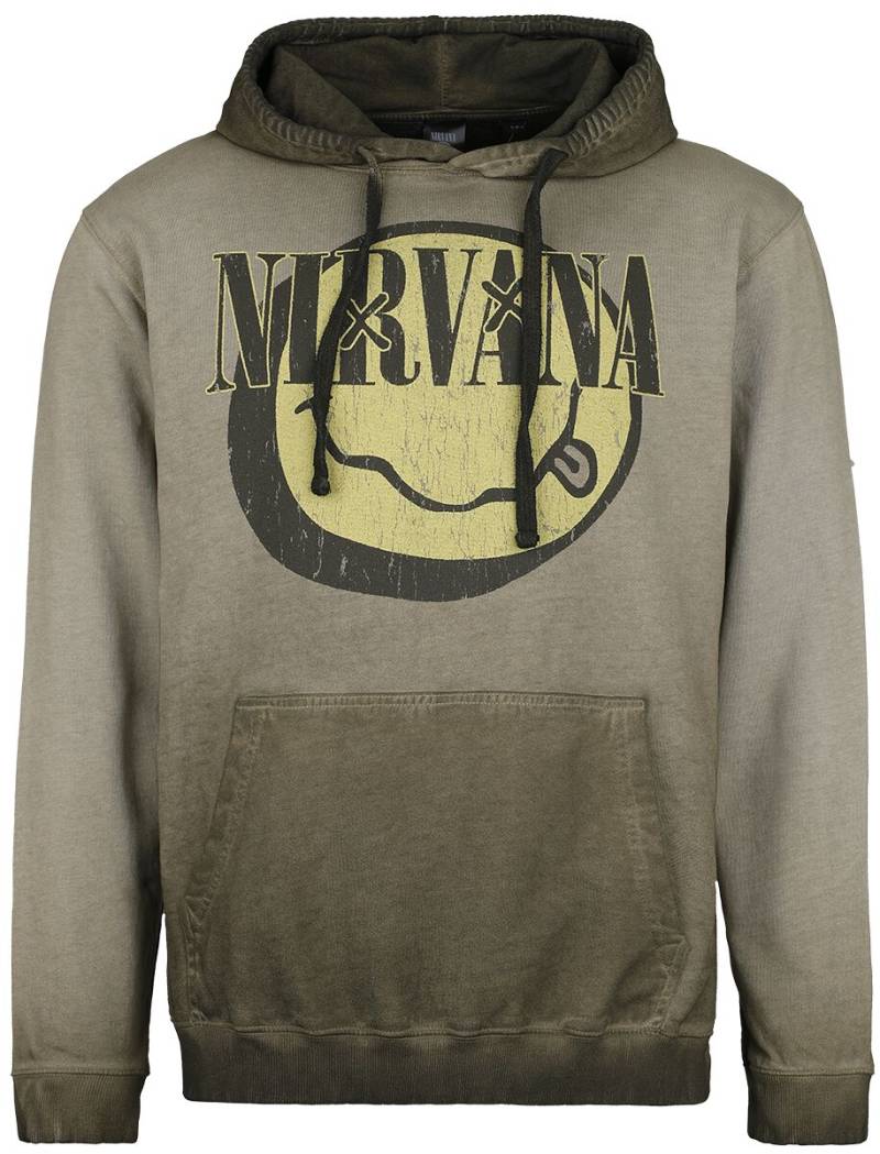 Nirvana Kapuzenpullover - Yellow Smiley - S bis XXL - für Männer - Größe XXL - grün  - Lizenziertes Merchandise! von Nirvana