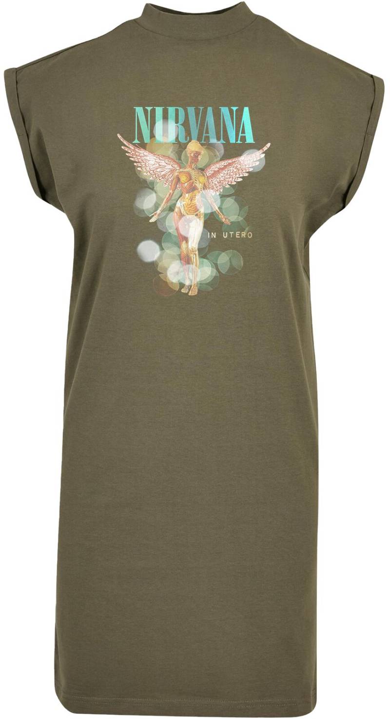 Nirvana Kleid knielang - In Utero - S bis L - für Damen - Größe M - oliv  - Lizenziertes Merchandise! von Nirvana