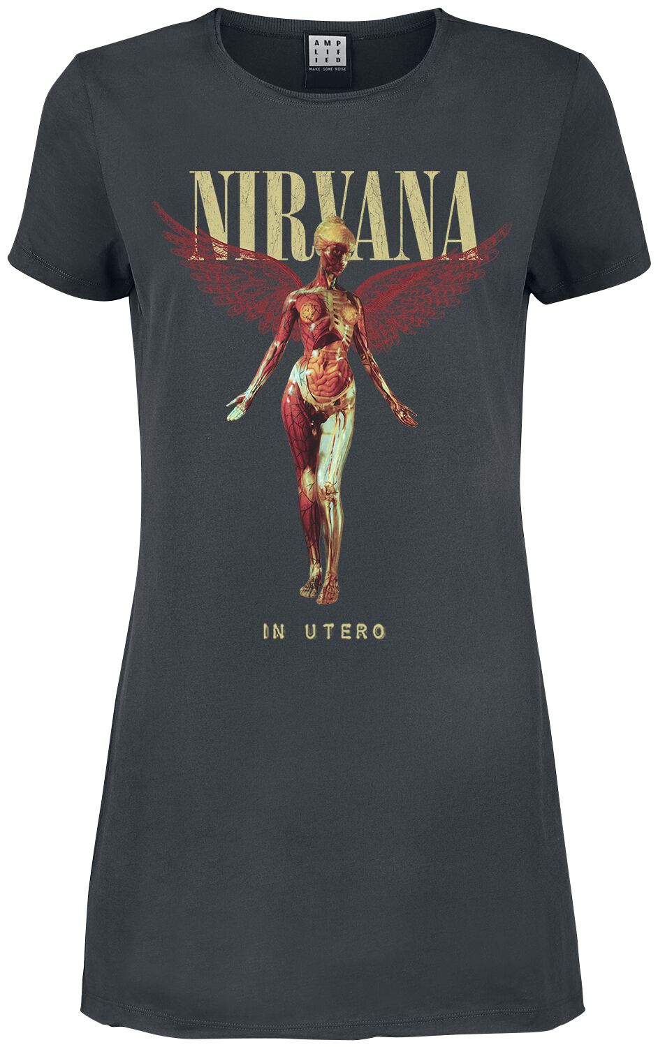 Nirvana Kurzes Kleid - Amplified Collection - In Utero - S bis XL - für Damen - Größe XL - charcoal  - Lizenziertes Merchandise! von Nirvana