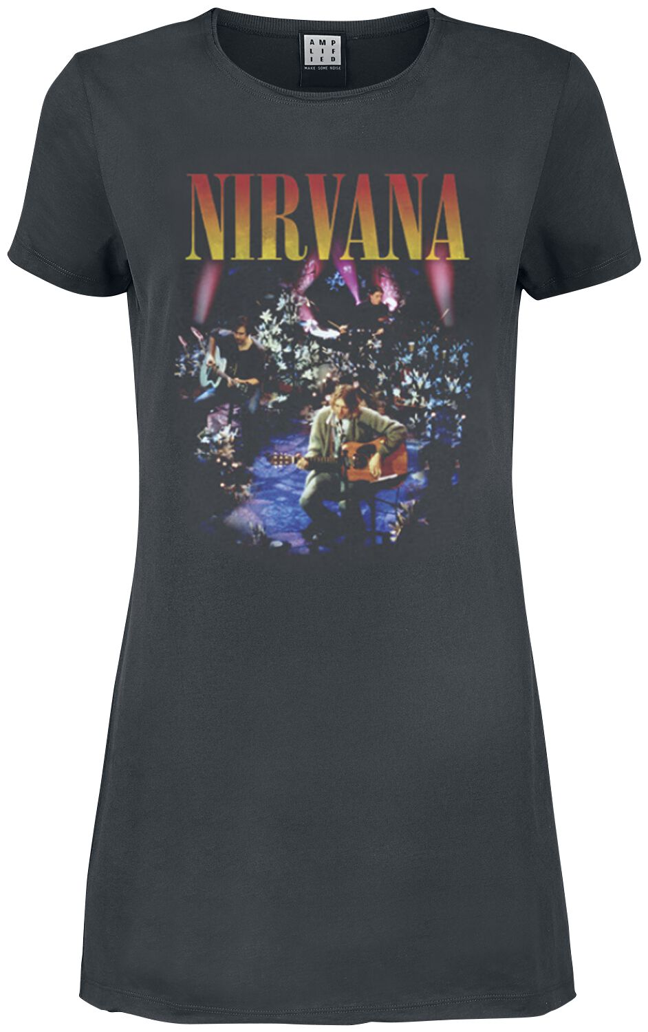 Nirvana Kurzes Kleid - Amplified Collection - Live In NYC - S bis XXL - für Damen - Größe L - charcoal  - Lizenziertes Merchandise! von Nirvana