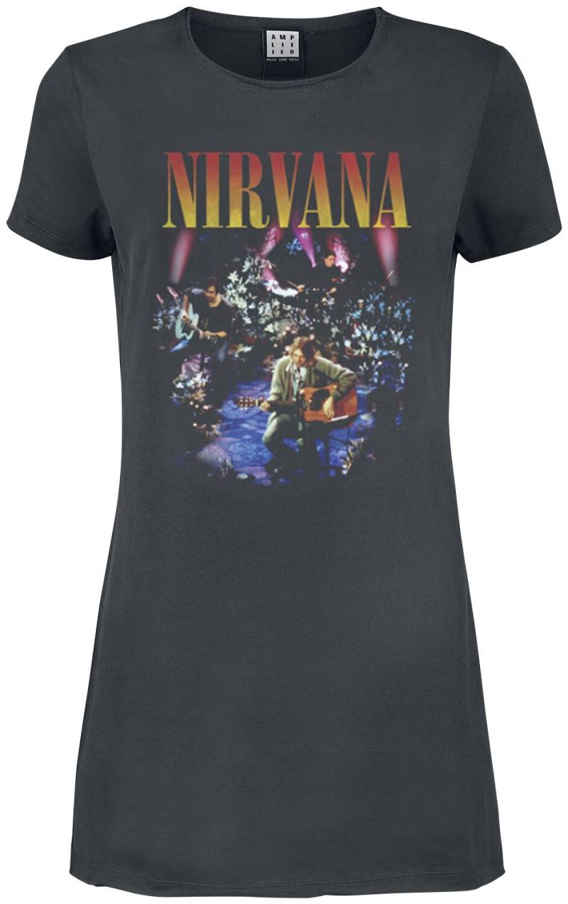 Nirvana Kurzes Kleid - Amplified Collection - Live In NYC - S bis XL - für Damen - Größe M - charcoal  - Lizenziertes Merchandise! von Nirvana