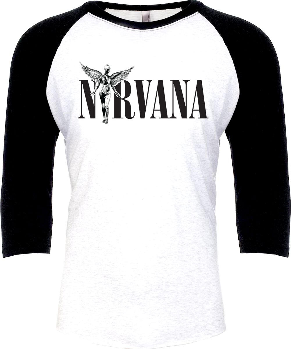 Nirvana Langarmshirt - In Utero - S bis XL - für Männer - Größe S - weiß/schwarz  - Lizenziertes Merchandise! von Nirvana