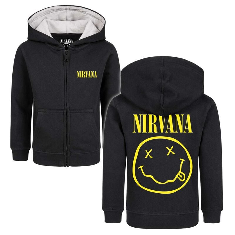 Nirvana Metal Kids - Logo Kinder-Kapuzenjacke schwarz in 140 von Nirvana