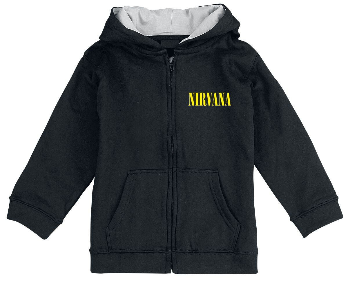 Nirvana Metal Kids - Smiley Kinder-Kapuzenjacke schwarz in 116 von Nirvana