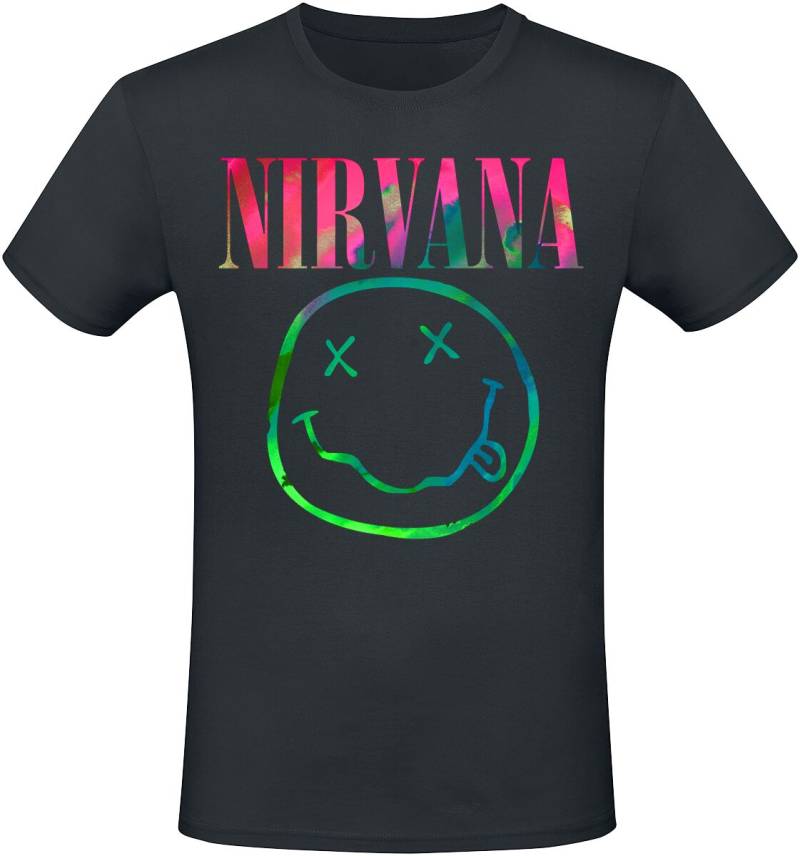 Nirvana Rainbow Logo T-Shirt schwarz in XXL von Nirvana