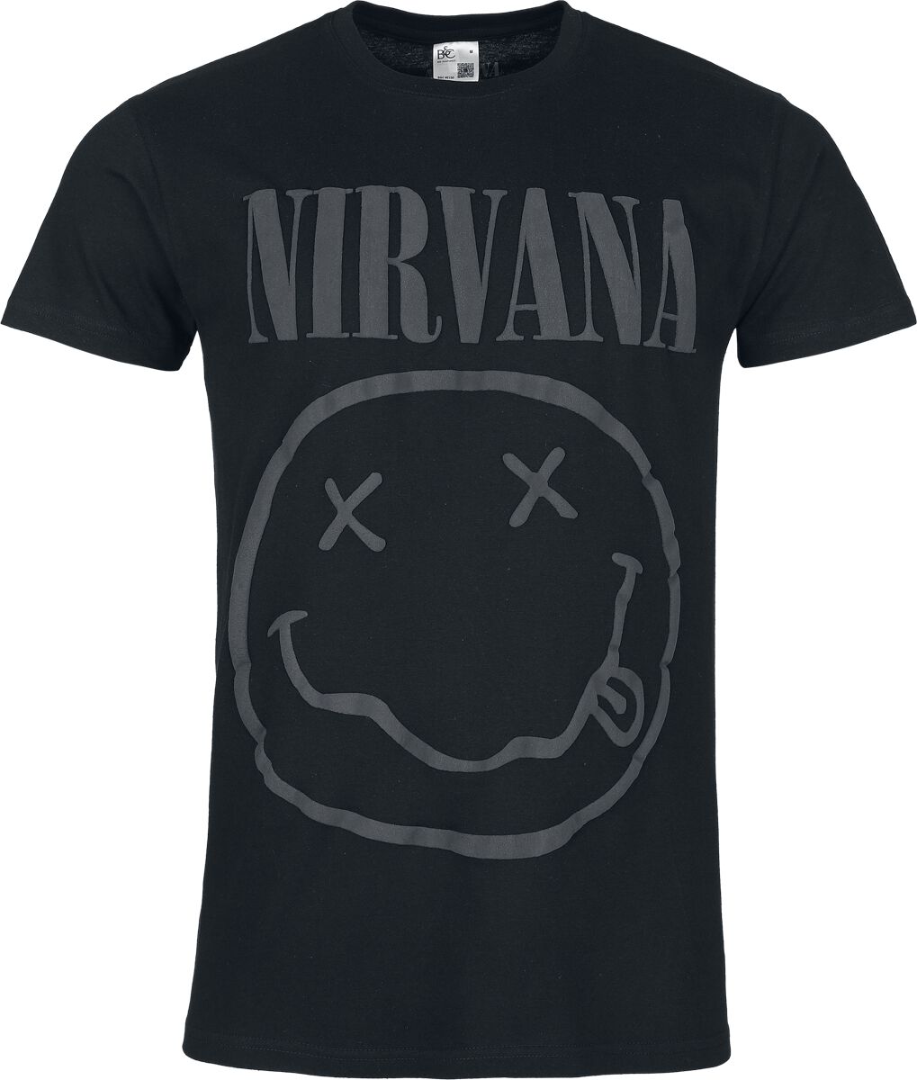 Nirvana Smile Logo 3D Druck T-Shirt schwarz in L von Nirvana