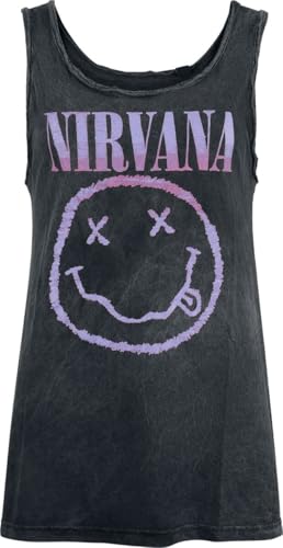 Nirvana Smiley Frauen Top schwarz XL 100% Baumwolle Band-Merch, Bands von Nirvana