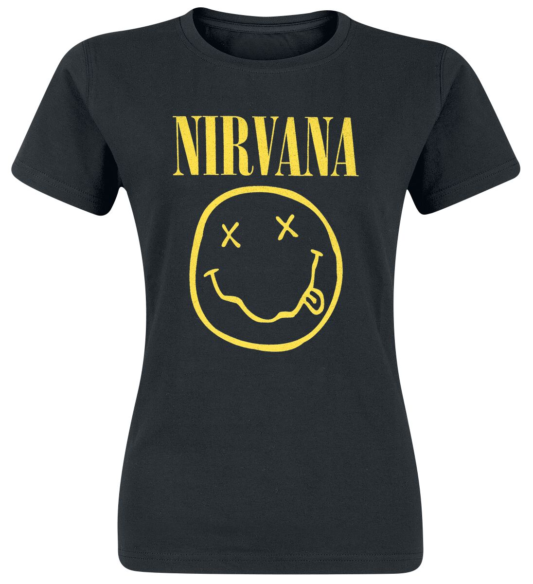 Nirvana Smiley Logo T-Shirt schwarz in M von Nirvana