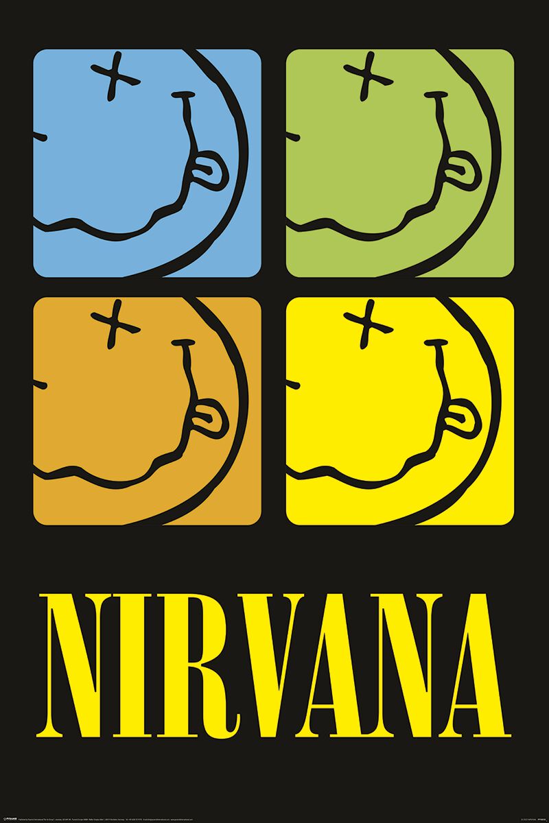 Nirvana Smiliey Squares Poster multicolor von Nirvana