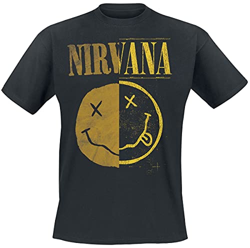 Nirvana Spliced Logo Männer T-Shirt schwarz L 100% Baumwolle Band-Merch, Bands, Nachhaltigkeit von Nirvana