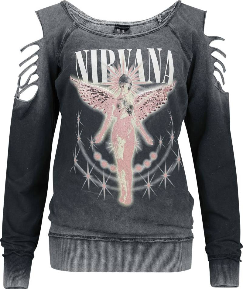 Nirvana Sweatshirt - Coloured Angels - S bis XXL - für Damen - Größe S - charcoal  - EMP exklusives Merchandise! von Nirvana