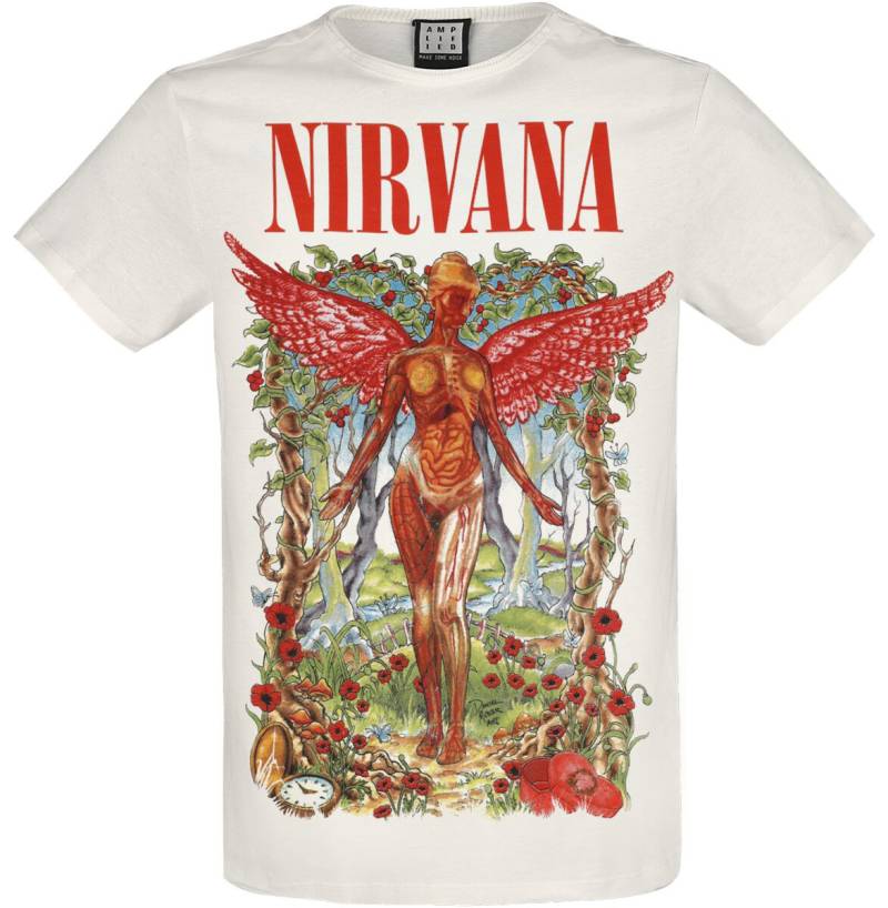 Nirvana T-Shirt - Amplified Collection - In Utero Wilderness - S bis XXL - für Männer - Größe S - altweiß  - Lizenziertes Merchandise! von Nirvana