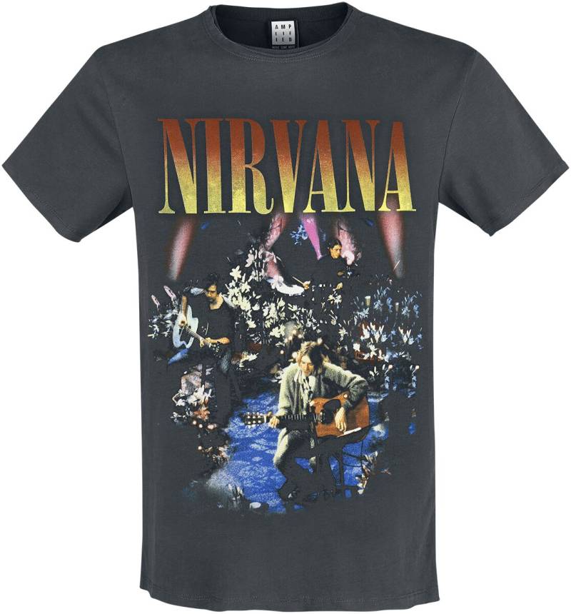 Nirvana T-Shirt - Amplified Collection - Unplugged In New York - XS bis 3XL - für Männer - Größe M - charcoal  - Lizenziertes Merchandise! von Nirvana