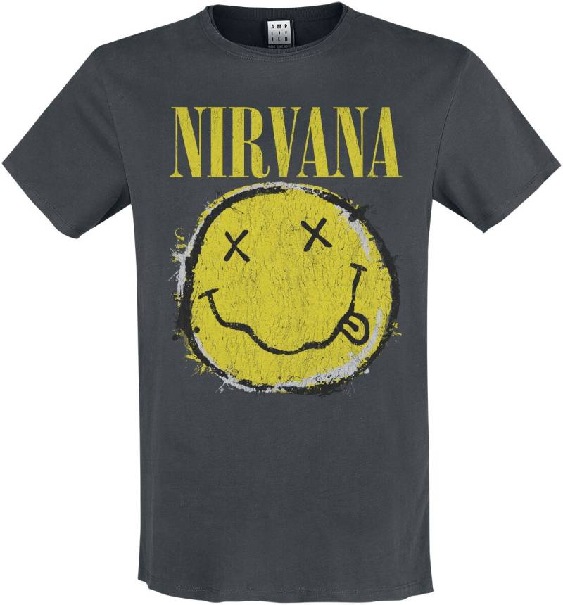 Nirvana T-Shirt - Amplified Collection - Worn Out - XS bis 3XL - für Männer - Größe 3XL - charcoal  - Lizenziertes Merchandise! von Nirvana