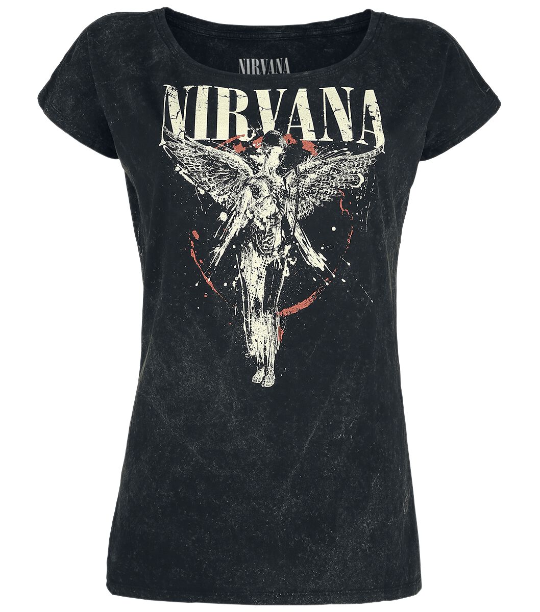 Nirvana T-Shirt - Angel - S bis 3XL - für Damen - Größe 3XL - charcoal  - Lizenziertes Merchandise! von Nirvana