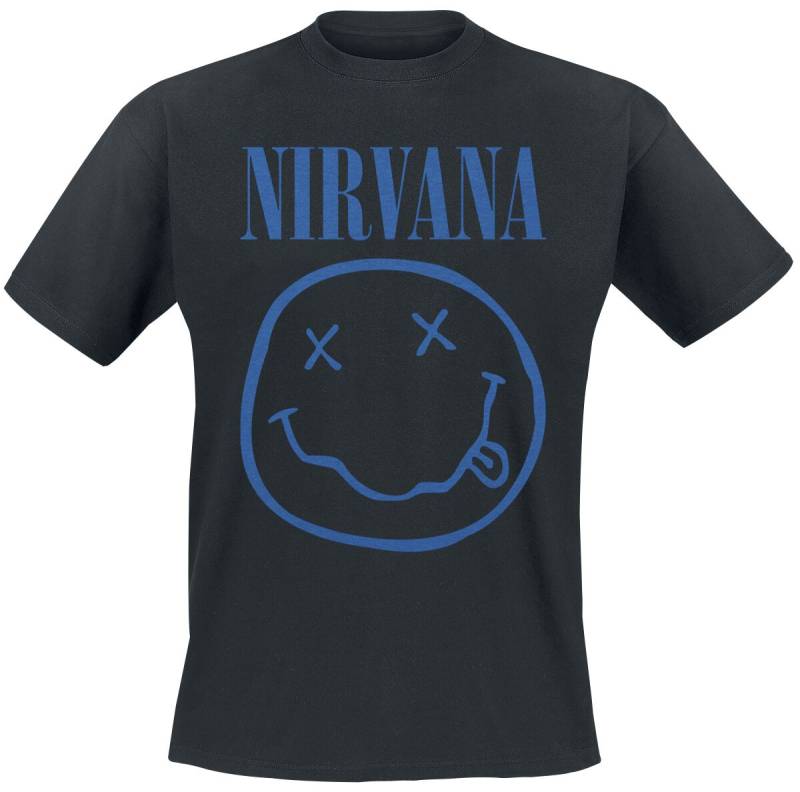Nirvana T-Shirt - Blue Logo - S bis XXL - für Männer - Größe XL - schwarz  - Lizenziertes Merchandise! von Nirvana