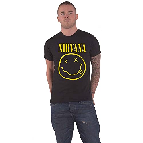 Nirvana T Shirt Flower Sniffin Band Logo Nevermind Nue offiziell Herren Schwarz XXXXXL von Nirvana