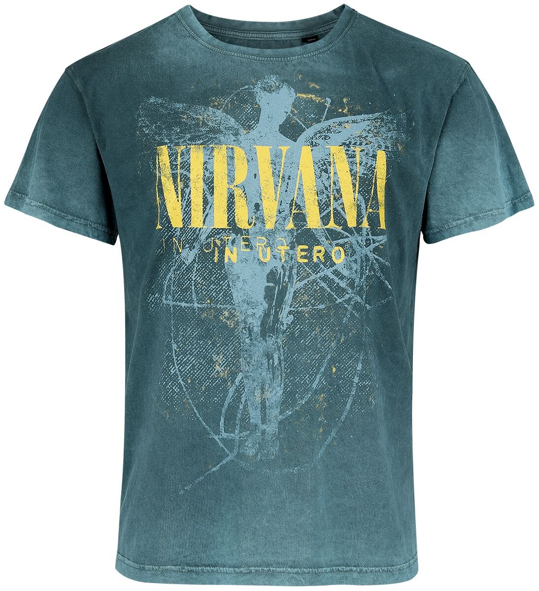 Nirvana T-Shirt - In Utero Dye - S bis 3XL - für Männer - Größe L - türkis  - Lizenziertes Merchandise! von Nirvana