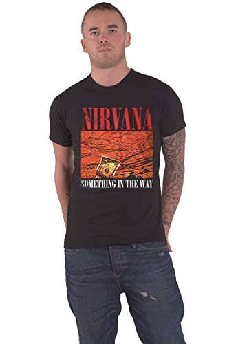 Nirvana T Shirt Something In The Way Band Logo Nue offiziell Herren Schwarz von Plastic Head