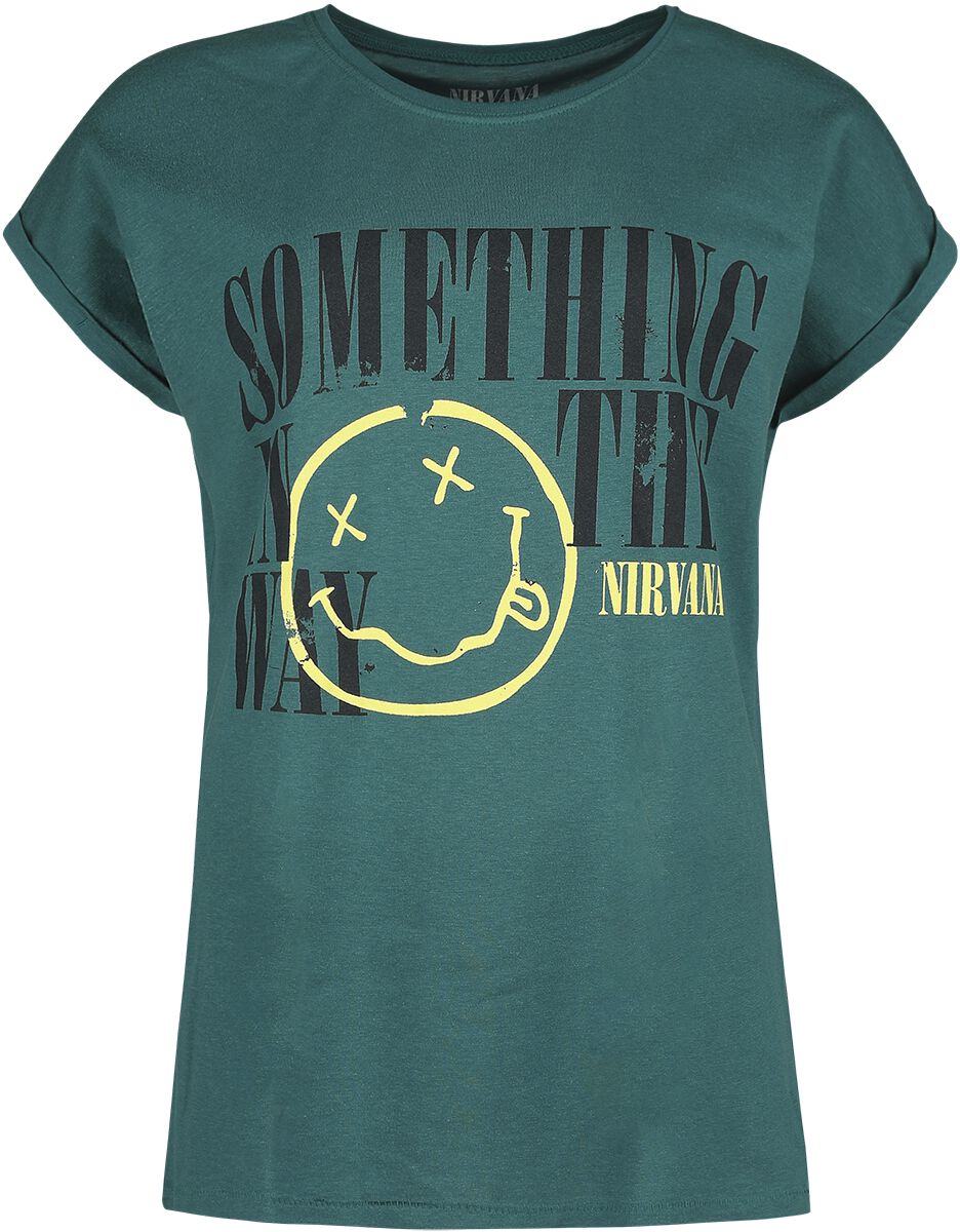 Nirvana T-Shirt - Something In The Way - S bis XXL - für Damen - Größe S - blau  - Lizenziertes Merchandise! von Nirvana