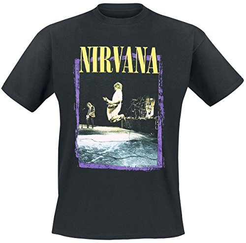 Nirvana T Shirt Stage Jump Band Logo Nue offiziell Herren Schwarz XXL von Nirvana