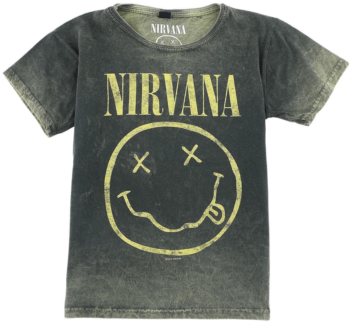 Nirvana T-Shirt für Kinder - Kids - Smiley - für Mädchen & Jungen - grün  - Lizenziertes Merchandise! von Nirvana