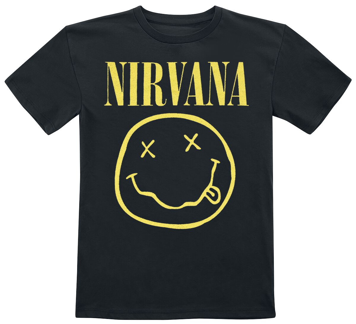 Nirvana T-Shirt für Kinder - Kids - Smiley - für Mädchen & Jungen - schwarz  - Lizenziertes Merchandise! von Nirvana