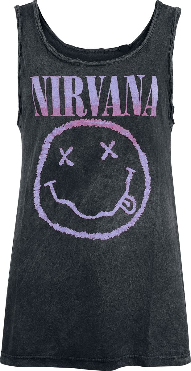 Nirvana Top - Smiley - S bis 3XL - für Damen - Größe XXL - schwarz  - Lizenziertes Merchandise! von Nirvana